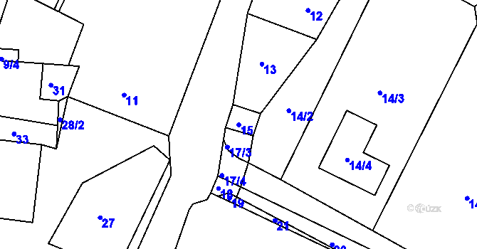 Parcela st. 15 v KÚ Chrást u Tochovic, Katastrální mapa