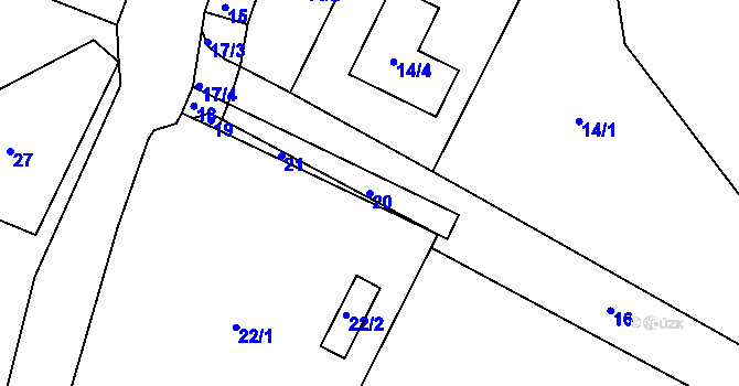 Parcela st. 20 v KÚ Chrást u Tochovic, Katastrální mapa