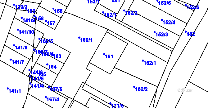 Parcela st. 161 v KÚ Chrást u Tochovic, Katastrální mapa