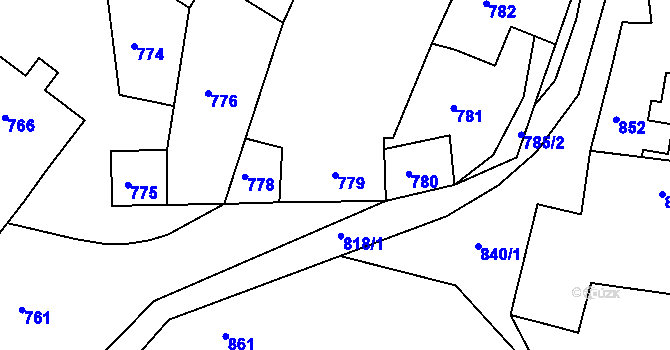 Parcela st. 779 v KÚ Chrást u Tochovic, Katastrální mapa