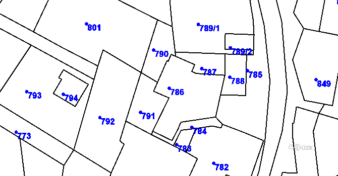 Parcela st. 786 v KÚ Chrást u Tochovic, Katastrální mapa