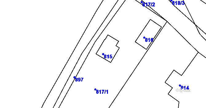 Parcela st. 815 v KÚ Chrást u Tochovic, Katastrální mapa