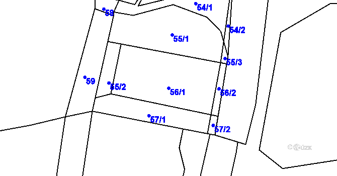 Parcela st. 56/1 v KÚ Chrást u Tochovic, Katastrální mapa