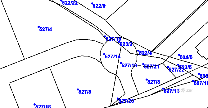 Parcela st. 527/14 v KÚ Chrást u Plzně, Katastrální mapa