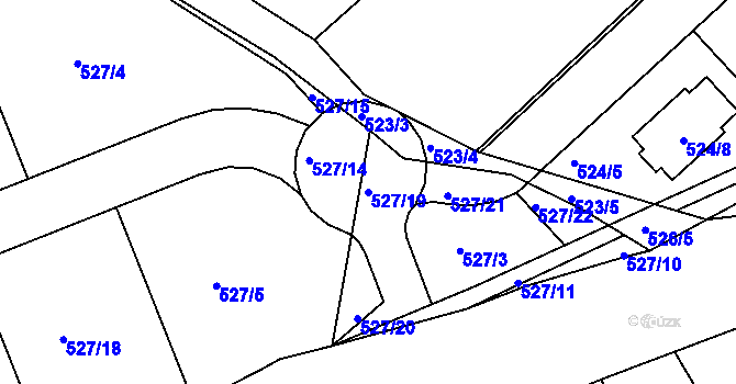 Parcela st. 527/19 v KÚ Chrást u Plzně, Katastrální mapa