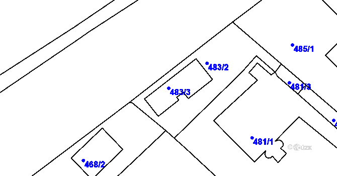 Parcela st. 483/3 v KÚ Chrást u Plzně, Katastrální mapa