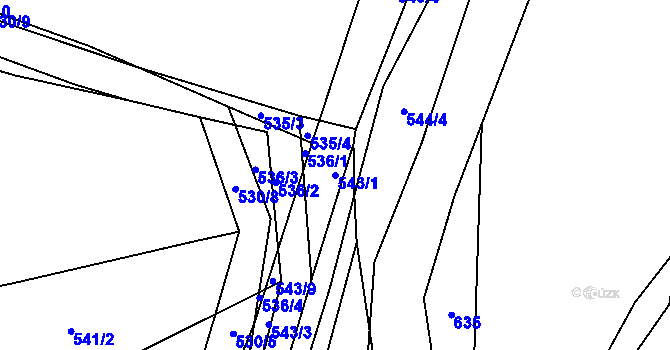 Parcela st. 543/1 v KÚ Chrást u Plzně, Katastrální mapa