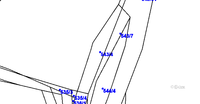 Parcela st. 543/4 v KÚ Chrást u Plzně, Katastrální mapa