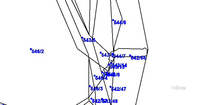 Parcela st. 543/5 v KÚ Chrást u Plzně, Katastrální mapa