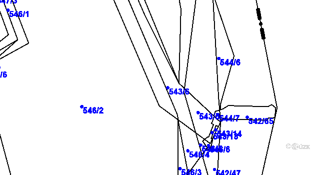 Parcela st. 543/6 v KÚ Chrást u Plzně, Katastrální mapa