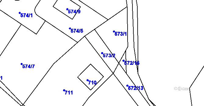 Parcela st. 573/2 v KÚ Chrást u Plzně, Katastrální mapa