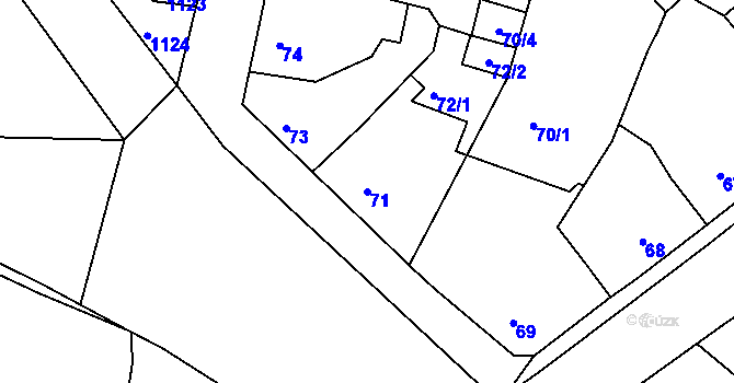 Parcela st. 71 v KÚ Chrást u Plzně, Katastrální mapa