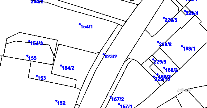 Parcela st. 123/2 v KÚ Chrást u Plzně, Katastrální mapa