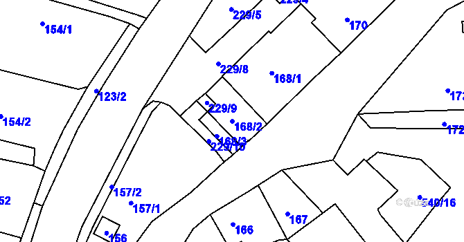 Parcela st. 168/2 v KÚ Chrást u Plzně, Katastrální mapa