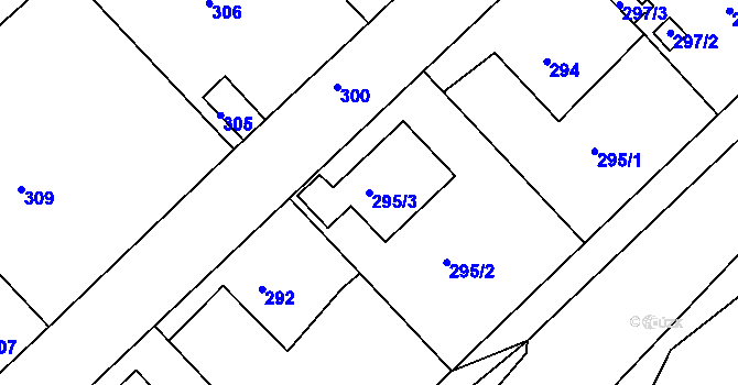 Parcela st. 295/3 v KÚ Chrást u Plzně, Katastrální mapa