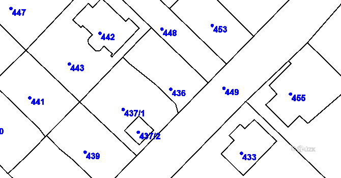 Parcela st. 436 v KÚ Chrást u Plzně, Katastrální mapa