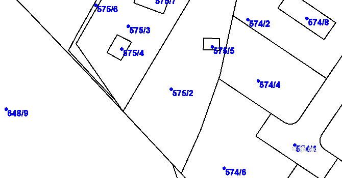 Parcela st. 575/2 v KÚ Chrást u Plzně, Katastrální mapa