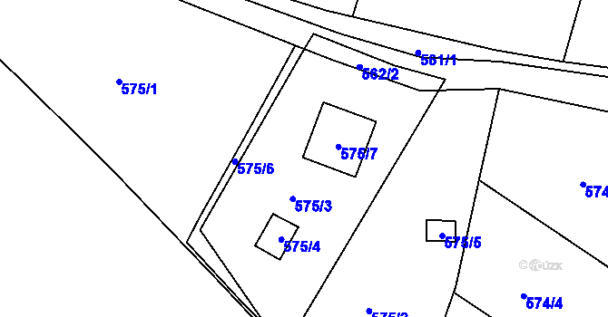 Parcela st. 575/3 v KÚ Chrást u Plzně, Katastrální mapa