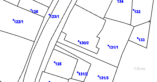 Parcela st. 130/2 v KÚ Chrást u Plzně, Katastrální mapa