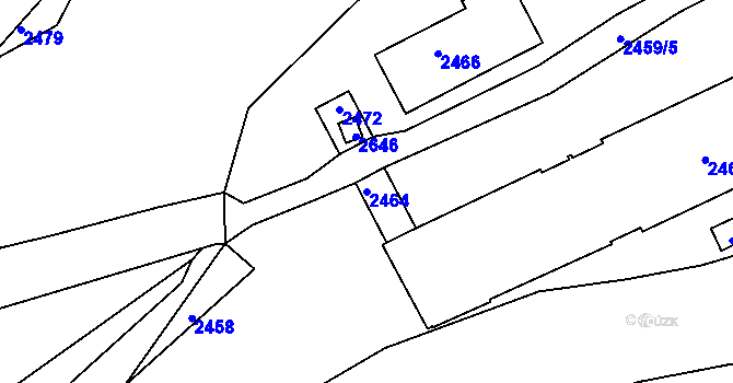 Parcela st. 2464 v KÚ Chrást u Plzně, Katastrální mapa