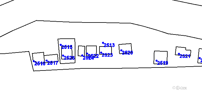 Parcela st. 2523 v KÚ Chrást u Plzně, Katastrální mapa