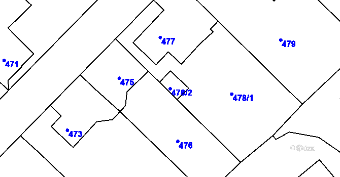 Parcela st. 478/2 v KÚ Chrást u Plzně, Katastrální mapa