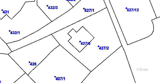 Parcela st. 427/5 v KÚ Chrást u Plzně, Katastrální mapa