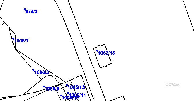 Parcela st. 1052/15 v KÚ Chrást u Plzně, Katastrální mapa