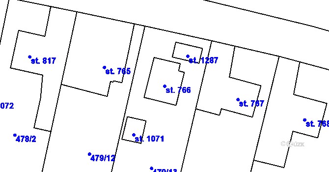 Parcela st. 766 v KÚ Chrast, Katastrální mapa