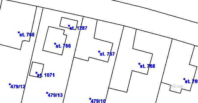 Parcela st. 767 v KÚ Chrast, Katastrální mapa