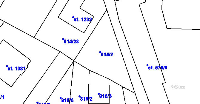 Parcela st. 814/2 v KÚ Chrast, Katastrální mapa