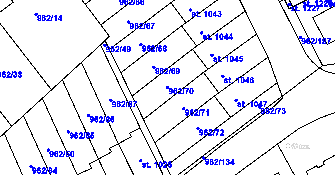 Parcela st. 962/70 v KÚ Chrast, Katastrální mapa
