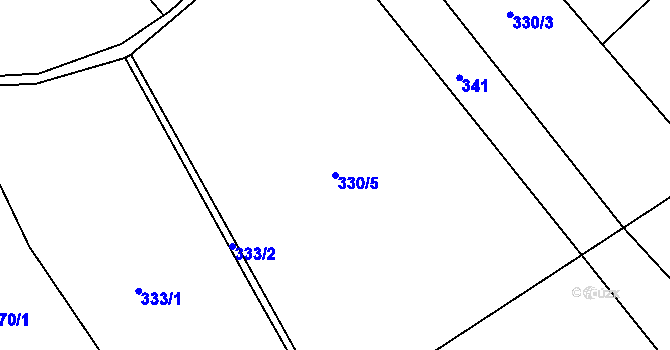 Parcela st. 330/5 v KÚ Chrast, Katastrální mapa