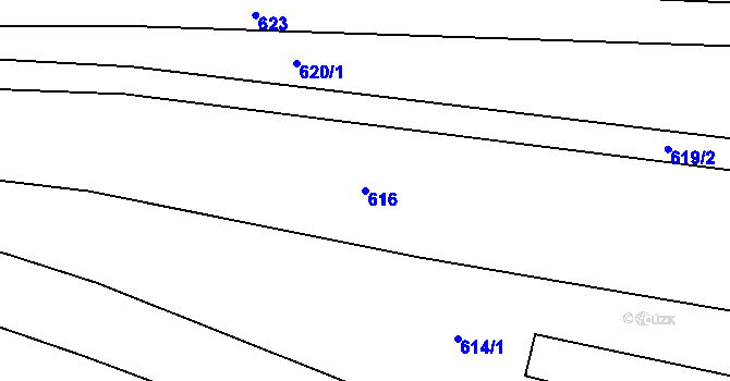 Parcela st. 616 v KÚ Chrast, Katastrální mapa