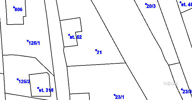 Parcela st. 21 v KÚ Andělská Hora u Chrastavy, Katastrální mapa