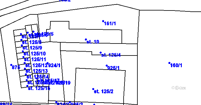 Parcela st. 125/4 v KÚ Dolní Chrastava, Katastrální mapa