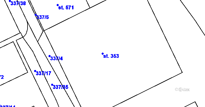 Parcela st. 353 v KÚ Dolní Chrastava, Katastrální mapa
