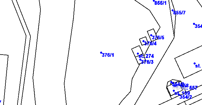 Parcela st. 376/1 v KÚ Dolní Chrastava, Katastrální mapa