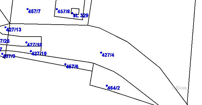 Parcela st. 427/4 v KÚ Dolní Chrastava, Katastrální mapa