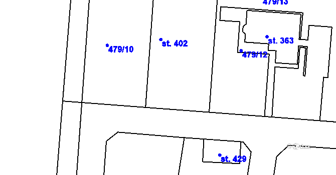 Parcela st. 479/11 v KÚ Dolní Chrastava, Katastrální mapa