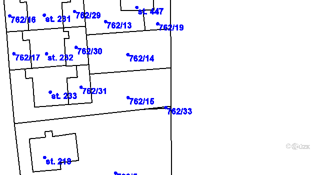 Parcela st. 762/21 v KÚ Dolní Chrastava, Katastrální mapa