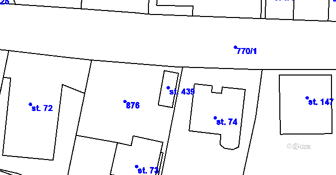Parcela st. 439 v KÚ Dolní Chrastava, Katastrální mapa