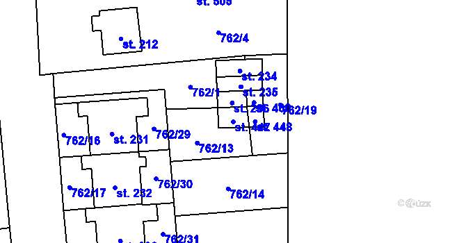 Parcela st. 447 v KÚ Dolní Chrastava, Katastrální mapa