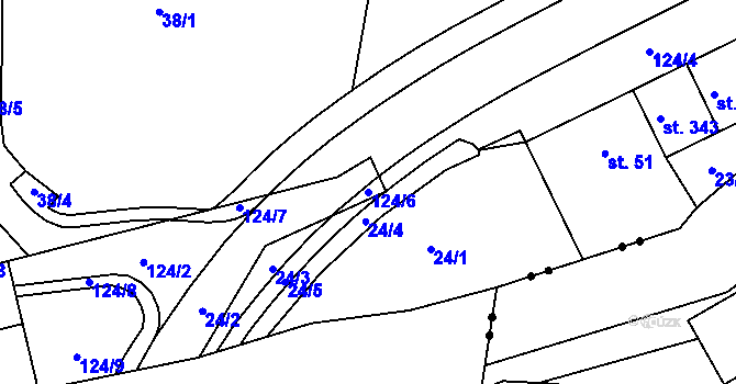 Parcela st. 124/6 v KÚ Dolní Chrastava, Katastrální mapa