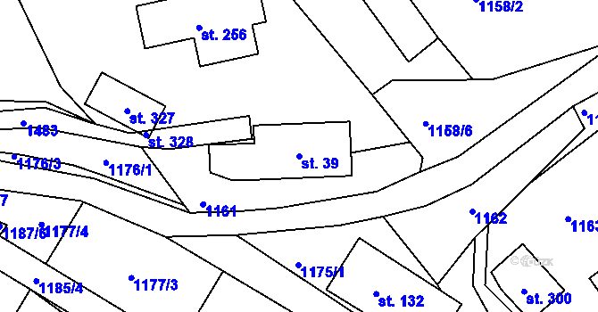 Parcela st. 39 v KÚ Horní Chrastava, Katastrální mapa