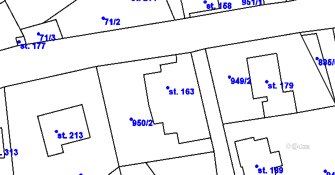 Parcela st. 163 v KÚ Horní Chrastava, Katastrální mapa