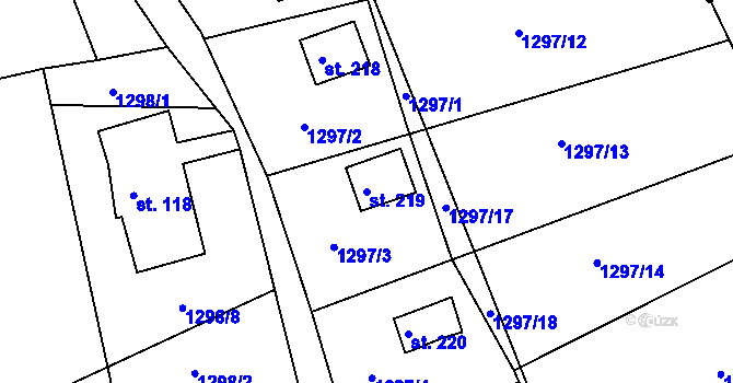 Parcela st. 219 v KÚ Horní Chrastava, Katastrální mapa
