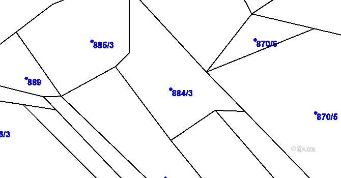 Parcela st. 884/3 v KÚ Horní Chrastava, Katastrální mapa