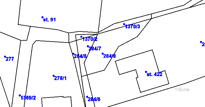 Parcela st. 284/8 v KÚ Horní Chrastava, Katastrální mapa