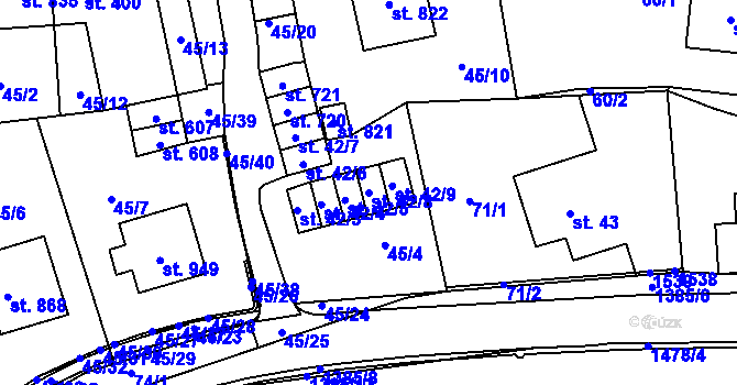 Parcela st. 42/8 v KÚ Chrastava I, Katastrální mapa